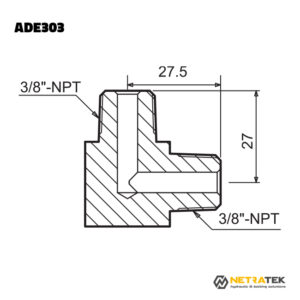 1/4" NPT 700 Bar Hidrolik Dirsek