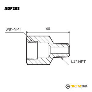 ADF203 700 Bar Hidrolik 3/8" Adaptör