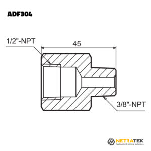 ADF304 1/2" - 3/8" Adaptör