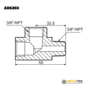 3/8" NPT 700 Bar Hidrolik TEE