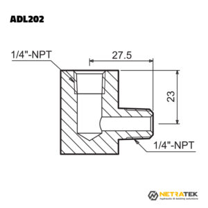 1/4" NPT 700 Bar Hidrolik Dirsek