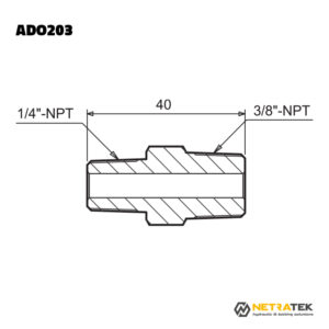 ADO203 1/4"-3/8" NPT 700 Bar Nipel