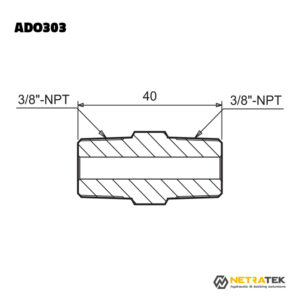 ADO303 3/8" NPT 700 Bar Nipel